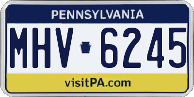 PA license plate MHV6245