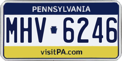 PA license plate MHV6246