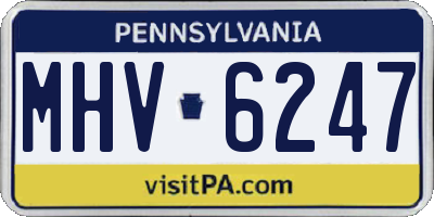 PA license plate MHV6247