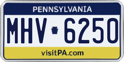 PA license plate MHV6250