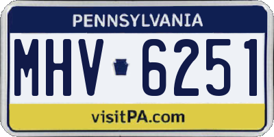 PA license plate MHV6251