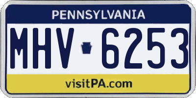 PA license plate MHV6253