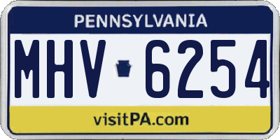PA license plate MHV6254