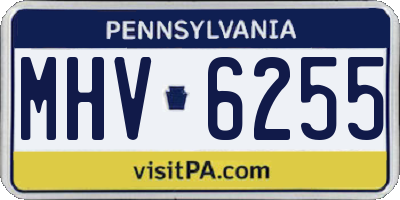 PA license plate MHV6255