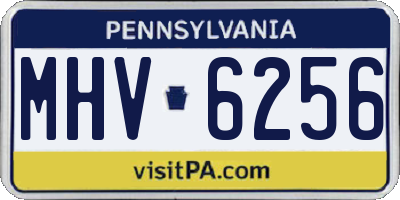 PA license plate MHV6256