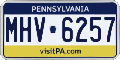 PA license plate MHV6257
