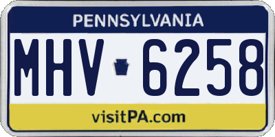 PA license plate MHV6258