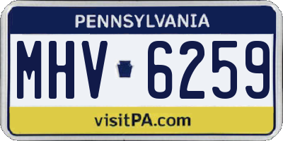 PA license plate MHV6259