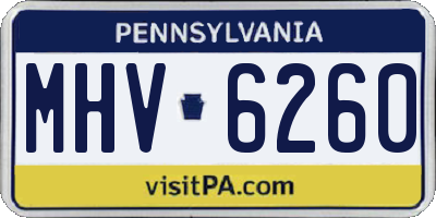 PA license plate MHV6260