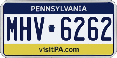 PA license plate MHV6262