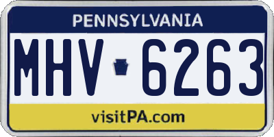 PA license plate MHV6263
