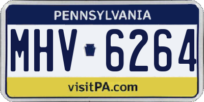 PA license plate MHV6264