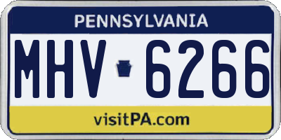 PA license plate MHV6266