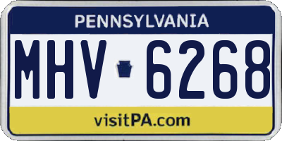 PA license plate MHV6268