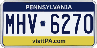 PA license plate MHV6270