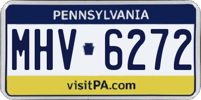 PA license plate MHV6272