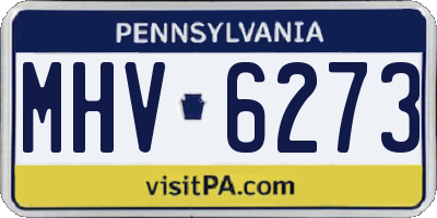 PA license plate MHV6273