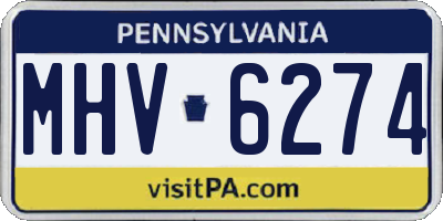 PA license plate MHV6274