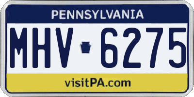 PA license plate MHV6275