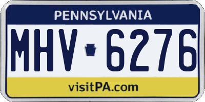 PA license plate MHV6276