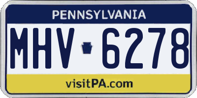 PA license plate MHV6278