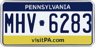 PA license plate MHV6283