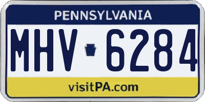 PA license plate MHV6284