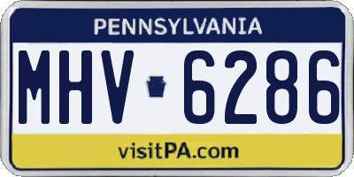 PA license plate MHV6286