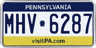 PA license plate MHV6287