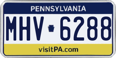 PA license plate MHV6288