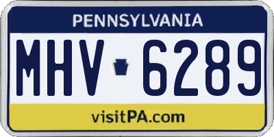 PA license plate MHV6289