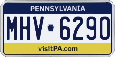 PA license plate MHV6290
