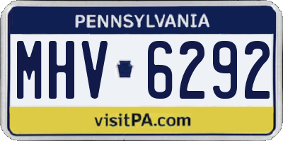 PA license plate MHV6292