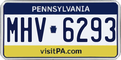 PA license plate MHV6293
