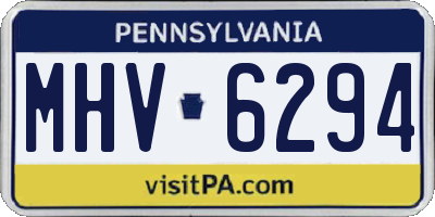 PA license plate MHV6294