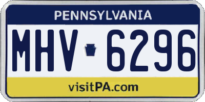 PA license plate MHV6296