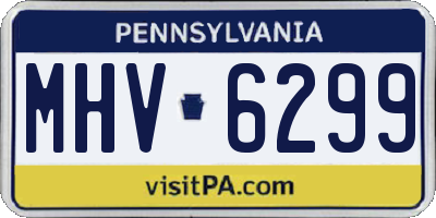PA license plate MHV6299