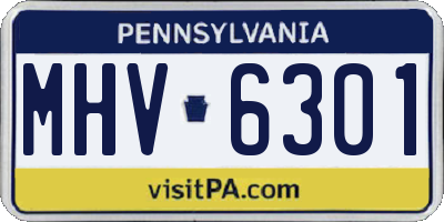 PA license plate MHV6301