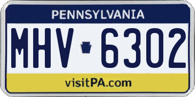 PA license plate MHV6302