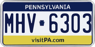 PA license plate MHV6303