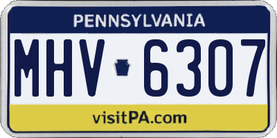 PA license plate MHV6307