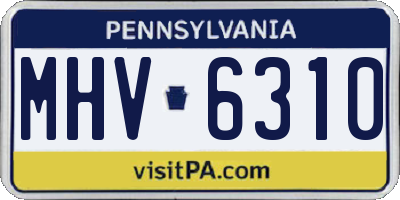PA license plate MHV6310