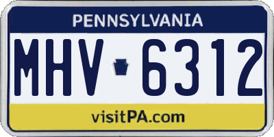 PA license plate MHV6312