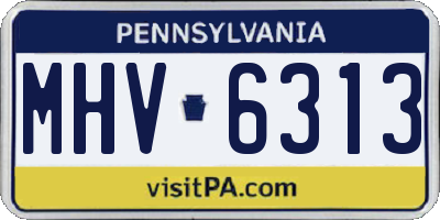 PA license plate MHV6313
