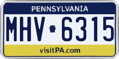 PA license plate MHV6315