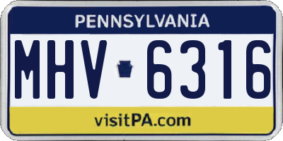 PA license plate MHV6316