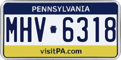 PA license plate MHV6318