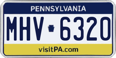 PA license plate MHV6320