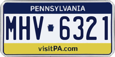 PA license plate MHV6321
