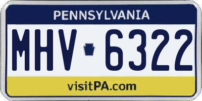 PA license plate MHV6322